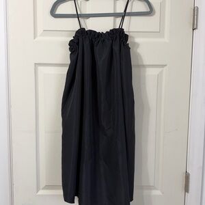 Black Spaghetti Strap Midi Dress